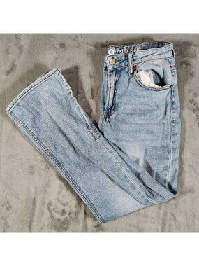 S.O.N.G. Women's Slim Flare Light Wash 27x27.5 Denim Blue Jeans (Size 4/27)